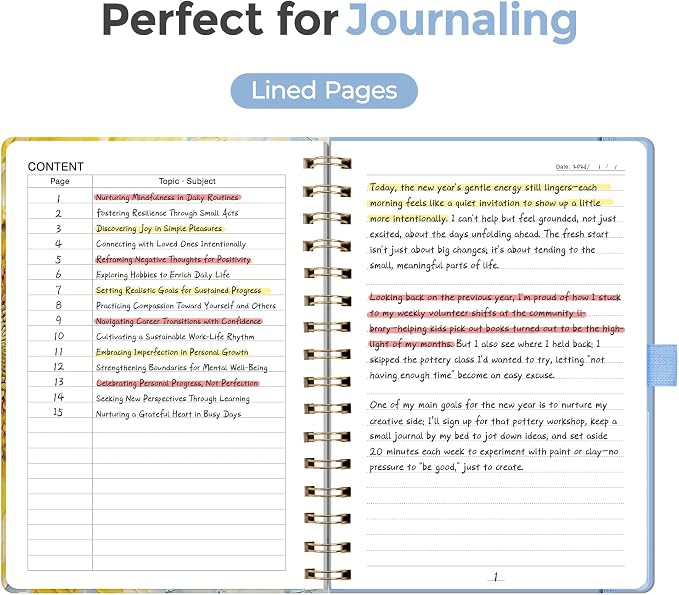 AHGXG Spiral Journal Notebook, 160 Lined Pages, A5 Size (5.7'' x 8.3'') | for Women, Journaling, Writing, Work & Office, Hardcover, 100 GSM Thick Paper (Vibrant Sunflower)
