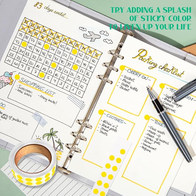 1/4 Inch Dot Stickers, Small Round Sticker, 1000 Dot Label Stickers | 0.25 Inch Yellow Dot Stickers, Circle Sticker Labels, Sticker Dots for Office and Marking, Small Round Stickers for Labeling