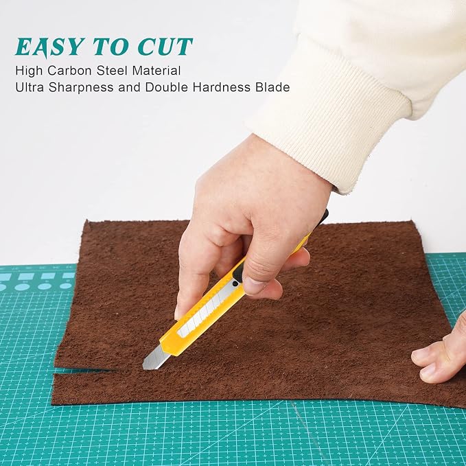 8 Pack Box Cutter Utility Knife, 9mm Snap-off Box Cutter Retractable for Opening Packages Cartons, Boxes, Disposable Box Cutters Exacto Knife Perfect for Office and Home use | Snap-off blade design for opening packages and cartons, box opener, disposab...