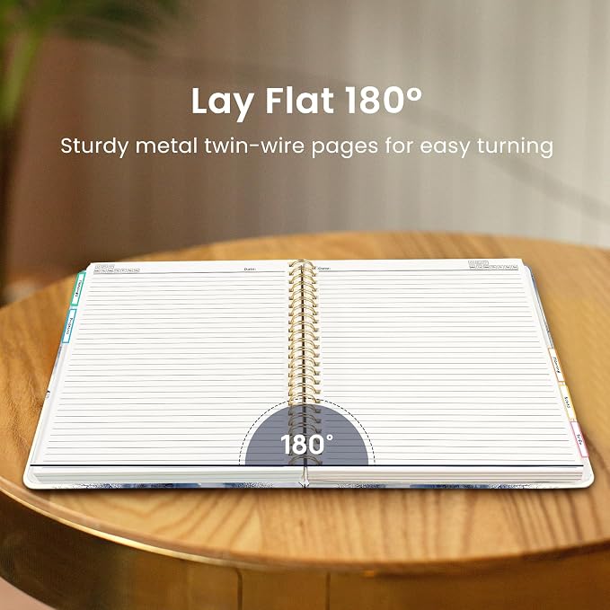 Large Spiral Notebooks for Work 5 Subject with Removable Dividers | 8.5" x 11" Pretty Hardcover Notebook Journal for Women, College Ruled, Perfect for Study & Office , 280 Pages, Marble Vein