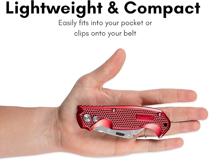 BIRDROCK HOME Utility Knife Set - Retractable Box Cutter with Heavy Duty Razor Blade - Professional Cutting Tool for Cardboard, Package, Warehouse, Office, Construction - 3 Extra Blades Refill - Red