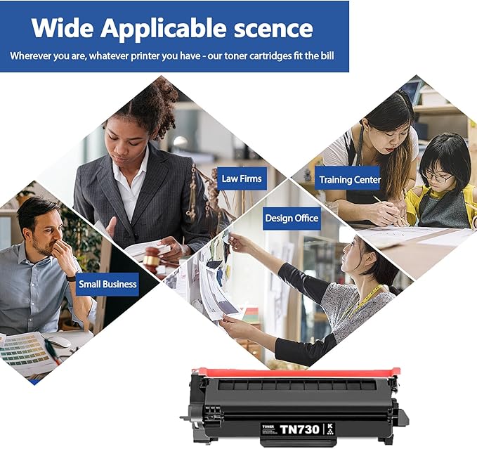 TN730 TN-730 Black Toner Cartridges 2 Pack Compatible TN730 Toner Cartridge Replacement for DCP-L2550DW MFC-L2710DW L2750DW L2750DWXL Printer