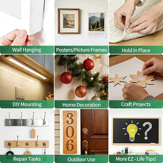 EZlifego Heavy Duty Invisible Bond Nano Double Sided Mounting Tape, 9.85FT | Nano-Tech, Holds up to 72 lbs, All-Purpose, Instant Hold, Industrial-Strength Adhesive, Indoor & Outdoor Decor,Back to School