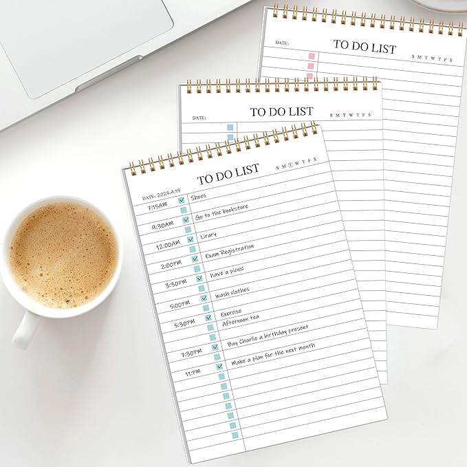 To Do List Notepad 3pcs/set - Daily Planner Notepad Undated 52 Sheets Tear Off, 5.5" x 8.3" Planning Pad Checklist Productivity Note Pad for Work and Personal Organized