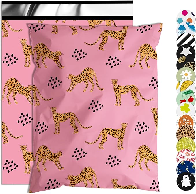 Poly Mailer - 12x15.5 Inch, 50 Waterproof, Tear-Resistant Shipping Bags with Self-Seal, Cute Packaging for Small Business - Animal Printed