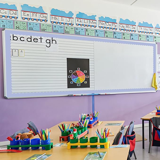240Ft Pastel Bulletin Board Borders Colorful Classroom Border Trim Pastel Scalloped Borders Rolled Candy Bulletin Board Decorations for Classroom School Home Office Chalkboard Decor, 6 Rolls