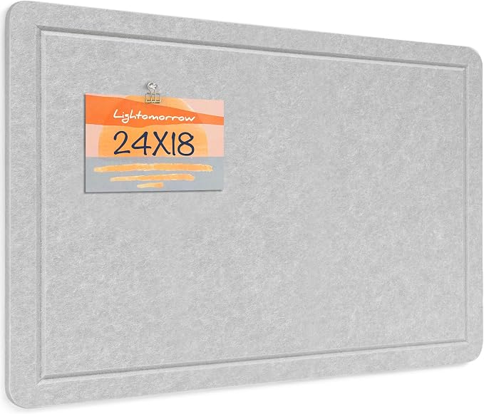 Felt Bulletin Board 24x18 inches, Decorative Pin Board for Home & Office | Cork Board Alternative for Wall with Push Pins, Display Mood Board for Photos, Notes & Reminders