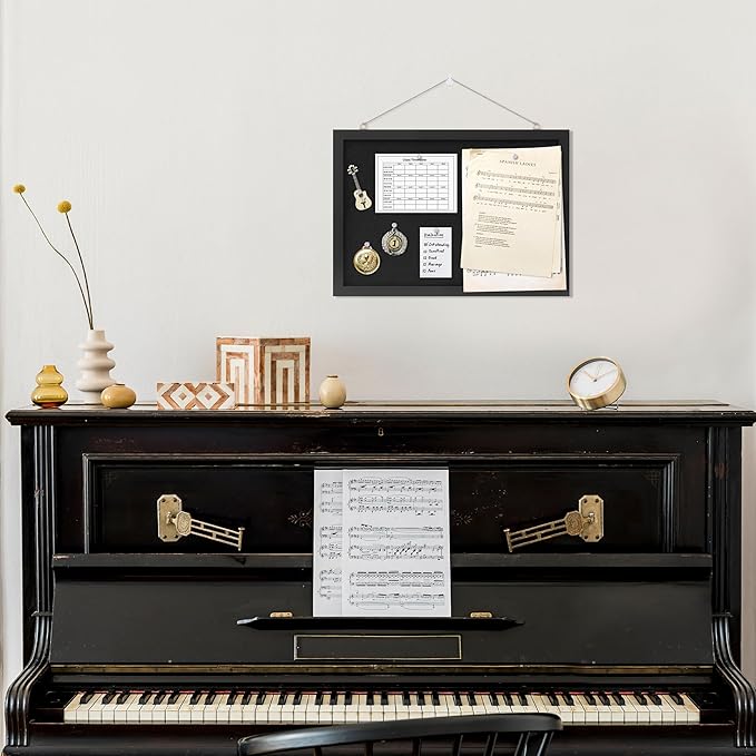 Cork Board with Linen Black 2Pack,Bulletin Board 17"x12", Corkboards for Office Home School Message Board or Vision Board Decoration.