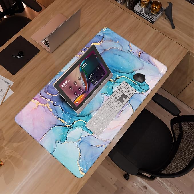 Mydours 40" x 24" Gaming Mouse Pad, XXL Full Desk Pad,(Marble) | Non-Slip Rubber & Smooth Fabric, Computer Pad Protector, Extended Desk Mat for Gaming, Office, Home, Workingg