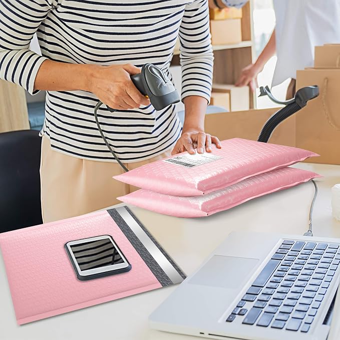 Famagic Bubble Mailers 8.5x12 Inch 25pc Light Pink Shipping Bags, Chic Packaging Bags For Small Business, Colored Padded Mailing Envelopes, Opaque Matte Self Seal Bubble Poly Mailers Bulk #2