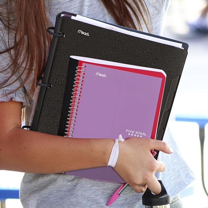 Five Star Spiral Notebook, 2 Subject, College Ruled Paper, 6" x 9.5", 80 Sheets, Amethyst Purple (840029CF1-ECM) (Pack of 12)