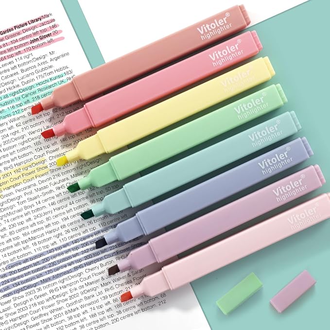 Bible Highlighters,Assorted Colors, Cute Paste Chisel Tip 8 pack | Chisel Tip,Aesthetic,No Bleed,Dry Fast, Bible Study for Planner Notes School Supplies