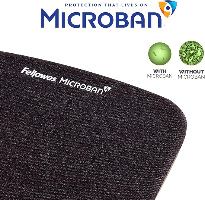Fellowes PlushTouch Foam Mouse Pad Wrist Support - Black (9252001)