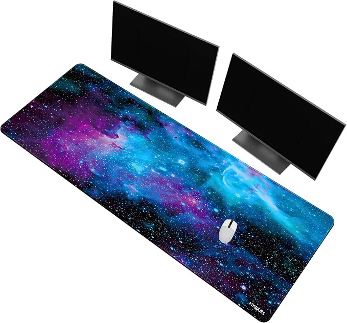 Mydours 63" x 24" Gaming Mouse Pad, XXXL Full Desk Pad (Purle Universe) | Non-Slip Rubber & Smooth Fabric, Computer Pad Protector, Extended Desk Mat for Gaming, Office, Home, Workingg