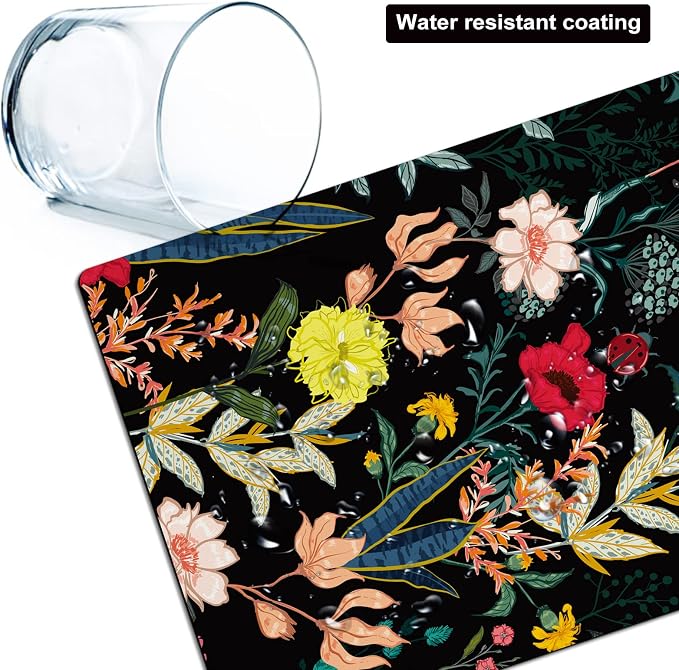 Small Mouse Pad Cute, Mini Mouse Pads for Wireless Mouse and Laptop, Travel Mousepads with Designs - Night Blooming Flowers, Kawaii Portable Mousepad with Rubber Base for Women - 5.5 x 7 in