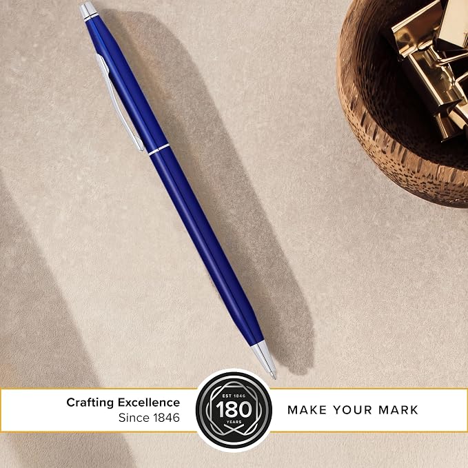 Cross Classic Century Translucent Blue Lacquer Ballpoint Pen, Black Ink | Refillable Ballpoint Pen for Effortless Writing, Durable Construction, Premier Distinctive Look, Gift-Ready, Medium Point