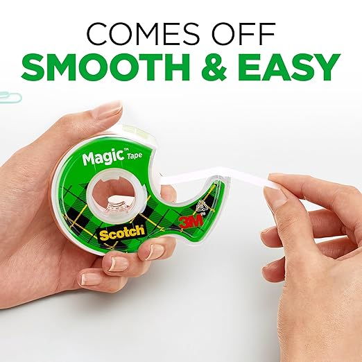 Scotch Magic Tape, 1 Roll, Numerous Applications, Invisible, Engineered for Repairing, 1/2 x 800 Inches, Dispensered (119)