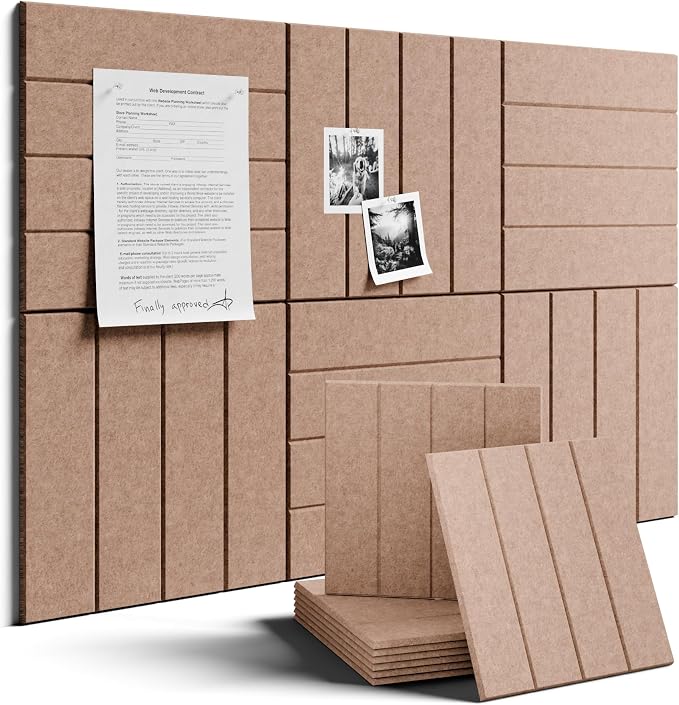 Fluxynara Felt Bulletin Board & Cork Board Alternative, Terracotta | 36" x 24" Pin board, Removable Adhesive Tabs, Easy Install Without Wall Damage, For Home Office Decor