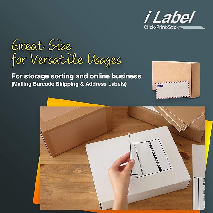 8.5" x 5.5" Half Sheet Self Adhesive Sticker Paper Shipping Labels for Laser & Inkjet Printers[150 Sheets,300 Labels]