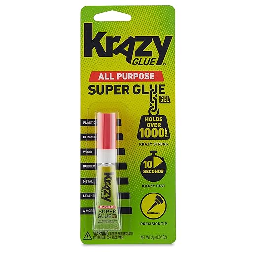 Krazy Glue All Purpose Super Glue Gel with Precision Tip, 2g Tube 6 Ct, Fast Drying No-Run Gel Formula for Household Repairs, School, Office Crafts & DIYs, Bonds Plastic, Wood, Metal, Ceramic & More