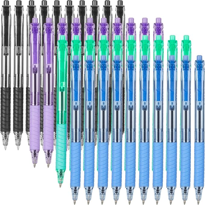 Sooez 40 Pack Bulk Pens Ballpoint Smooth Writing Pen, Retractable Black Pen | Retractable Blue Ink Pens, Medium Point 1.0mm Pen for Journaling, Ballpoint Pen Office Supplies