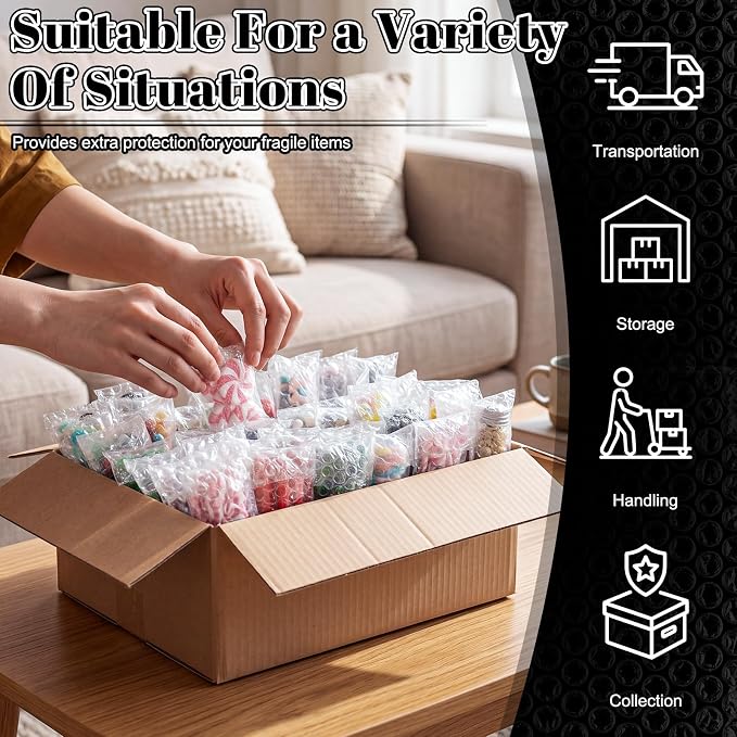 Frienda 150 Pcs Self Adhesive Bubble Bags Packing Pouches, 2" X 3.15" | Double Wall Clear Protective Wrap, Shockproof for Small Business Shipping Packaging, Cushioned Fragile Items Protection
