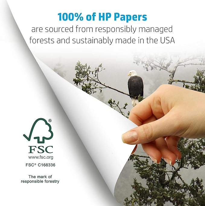 HP Papers | 8.5 x 11 Paper | Premium 24 lb | 10 Ream Case - 5000 Sheets | 100 Bright | Made in USA - FSC Certified | 112400C