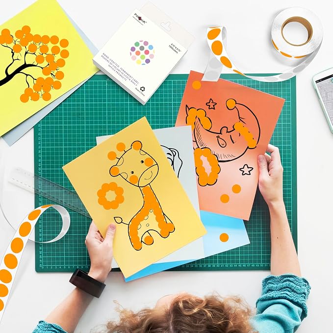 PARLAIM 10000PCS 1/2 Inch Round Color-Code Dot Stickers,Circle Colorful Coding Label Sticker for Home Office(Orange)