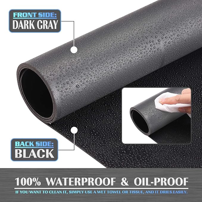 K KNODEL Extra Large Desk Mat, Leather Mouse Pad (47.2"x17", Dark Gray) | Desk Pad, Keyboard Pad, Computer and Laptop Mat, Desktop Protector and Cover, Writing Pad and Blotter for Home Office