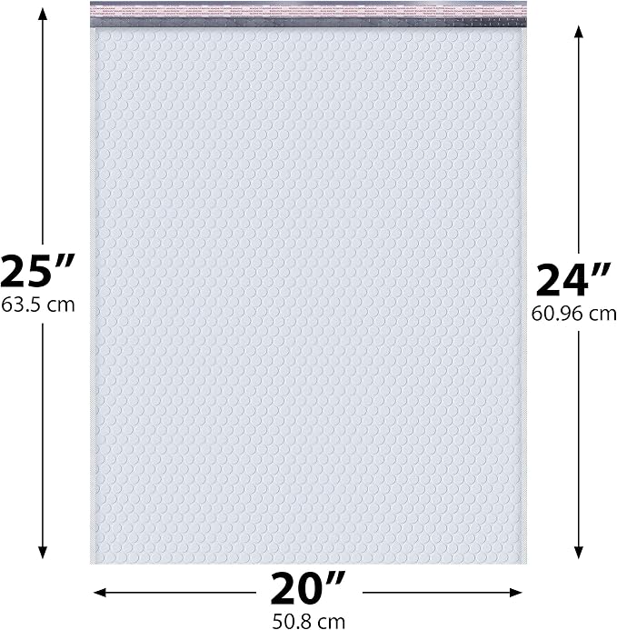 Bubble Mailers 20x24, Self Seal Poly Padded Envelopes #10, 50 Pack Bulk | Holds Clothing & Bulk Items, No Tape Needed, Cushioned Protection, Water-Resistant Poly, For Small Business Shipping