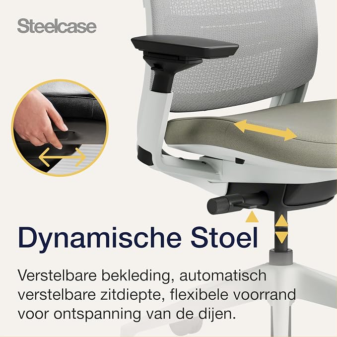 Steelcase Series 2 Ergonomic Office Chair with LiveBack Lumbar Support and 4D Armrests Truffle, 72 x 64 x 101 cm