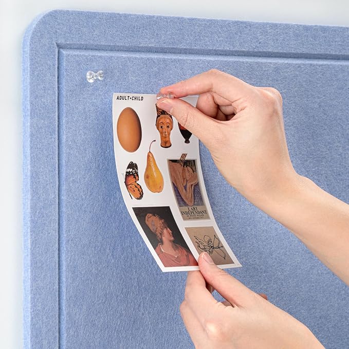 Felt Bulletin Board 24x18 inches, Decorative Pin Board for Home & Office | Cork Board Alternative for Wall with Push Pins, Display Mood Board for Photos, Notes & Reminders
