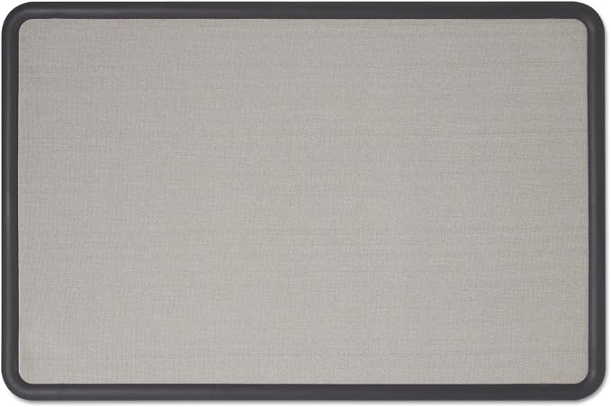 Quartet Bulletin Board, Fabric, 3 x 2 Feet, Office Bulletin Boards, Contour Gray Plastic Frame (7693G)