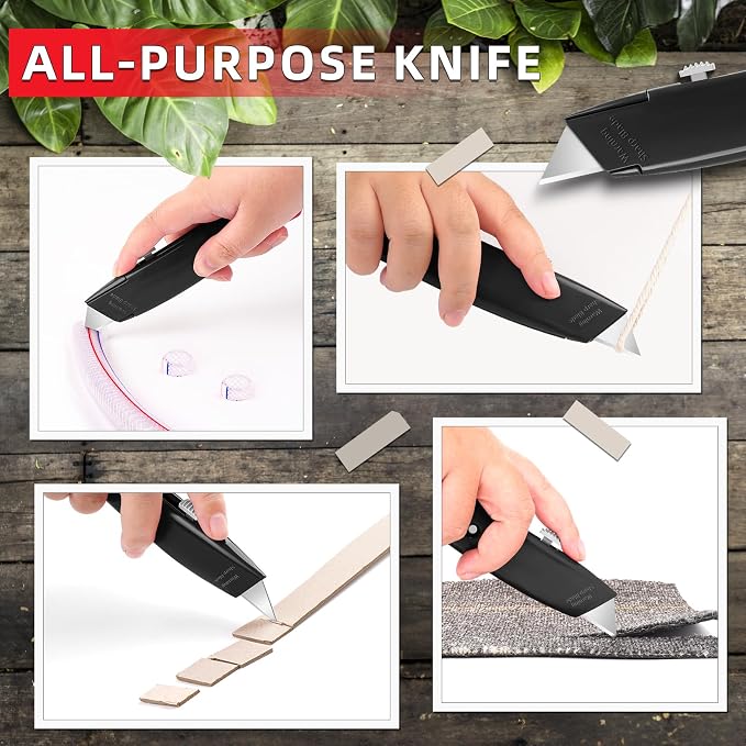 DIYSELF 30 Pack Box Cutter Knives, Comfortable Grip Utility Knives | Durable Utility Knives for Cartons, Paper, Leather and Vinyl; Box Opener for Warehouse, Shop and Home, PVC Pipe Cutter