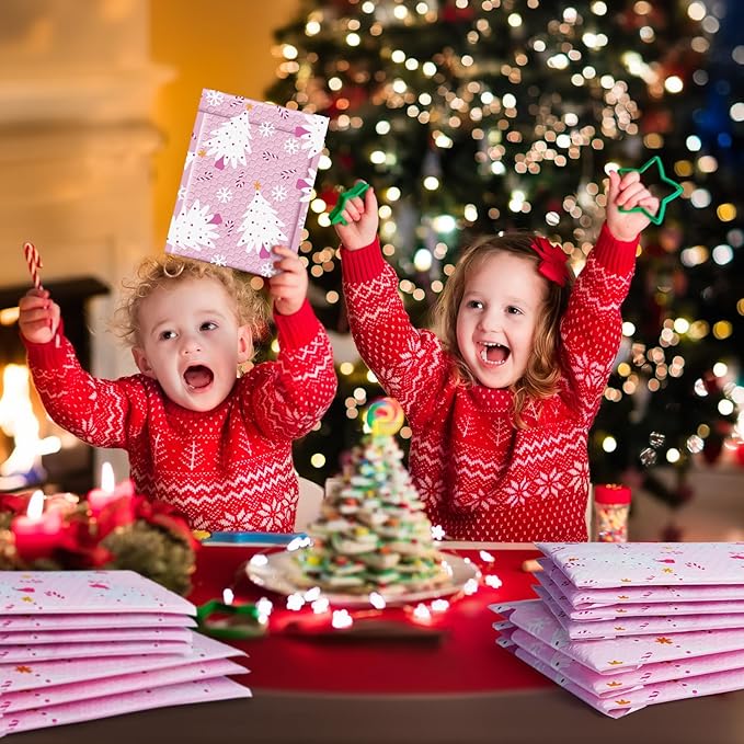 Metronic Christmas Bubble Mailers 6x10 Inch 50 Pack Cute Bubble Mailers Usable Size 6x9" Waterproof Padded Envelopes Mailing Envelopes for Shipping Gift, Jewelry, Makeup, Small Items
