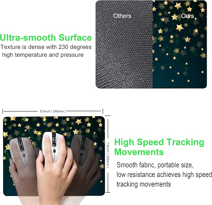 Mouse pad Computer Mousepad with Personalized Star Design Office Non-Slip Rubber Mouse mat