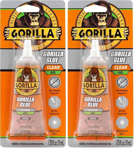 Gorilla Glue Clear Gel, 1.75fl.oz. Tube, (Pack of 2)
