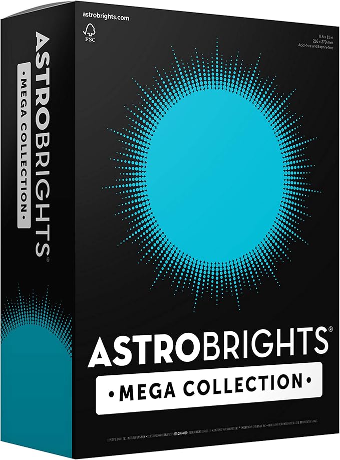Astrobrights Mega Collection,Colored Paper,Bright Blue,625 Sheets,24 lb/89 gsm,8.5" x 11" - MORE SHEETS! (91621),(Pack of 6)