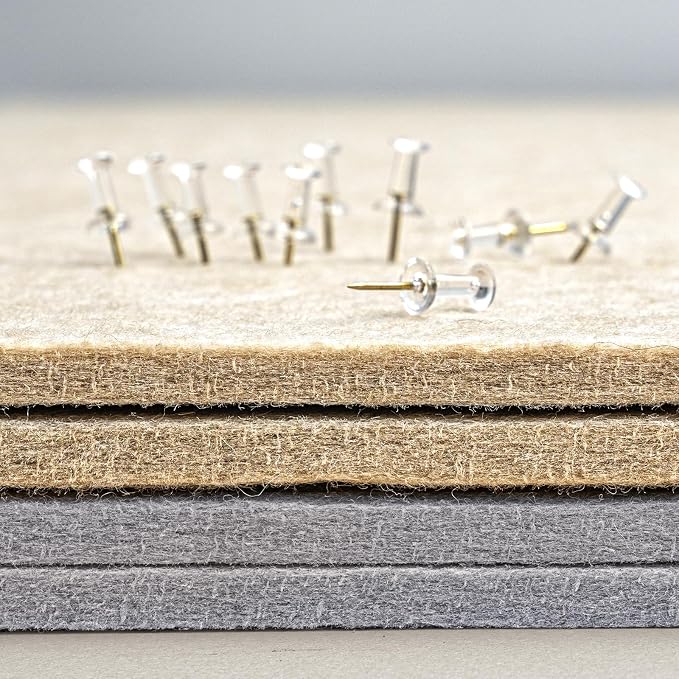 Felt Bulletin Board 24x18 inches, Decorative Pin Board for Home & Office | Cork Board Alternative for Wall with Push Pins, Display Mood Board for Photos, Notes & Reminders