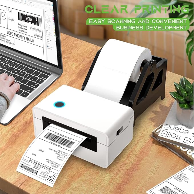 MFLABEL 4x6 Direct Thermal Shipping Labels - 100 Rolls of 450 Labels/Roll, Compatible with Zebra 2844/ZP450/ZP500/ZP505, USPS/FedEx/UPS/Amazon Shipping, Smudge-Resistant & Permanent Adhesive
