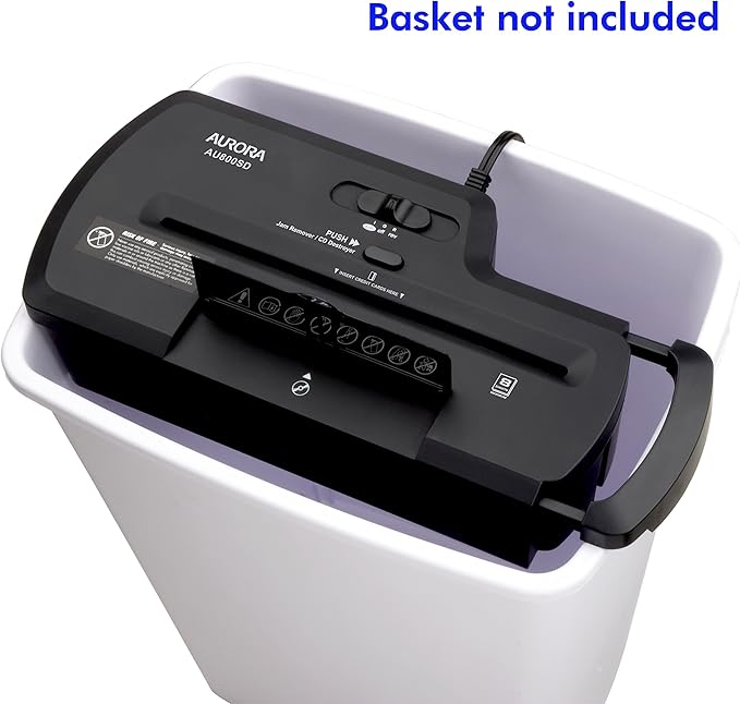 Aurora AU800SD Professional Strip Cut Paper Shredder/CD/Credit Card Shredder Without Wastebasket, 8-Sheet Strip-Cut No Basket, Black