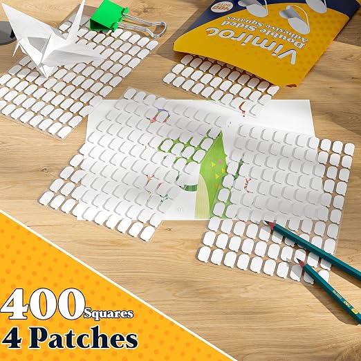 Adhesive Sticky Dots, Putty Sticky Tack, Double Sided Mounting Glue Dots for Wall Hanging, Crafts, Balloons, Poster, Festival, Party, Decorations - 400 Dots