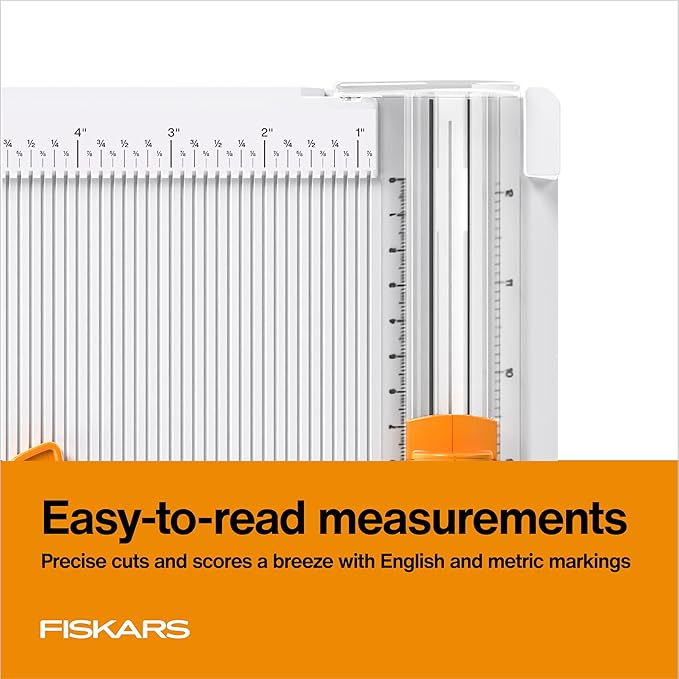 Fiskars 12" Trim & Score Board, TripleTrack System, Integrated Scoring Surface, Folding Design for Crafting and Travel