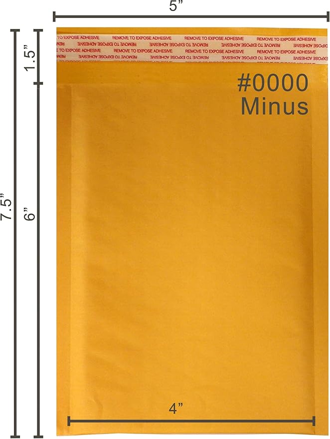 Yens Kraft Bubble Mailers 4x7 500 Pack Self Seal Adhesive Shipping Bags, Cushioning Padded Envelopes for Shipping, Mailing, Packaging Useable Space 4x6 KF#0000-500