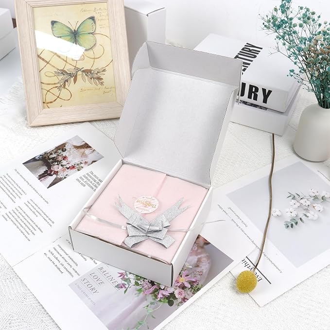 White Shipping Boxes Set of 45, 9x6x2 in Shipping Boxes for Packaging Small Business, Medium Corrugated Cardboard Mailer Boxes