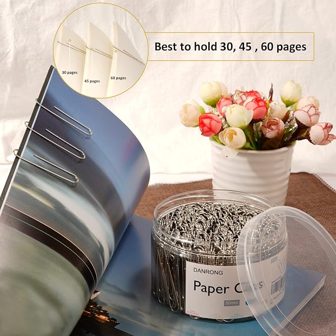 Silver Jumbo Paper Clips, 270pcs 2 Inch (50 mm) Paper Clip, Large Paperclips Great for Office School and Personal Use(2 in, Silver) | Large Paperclips Great for Office School and Personal Use(2 in, Silver)