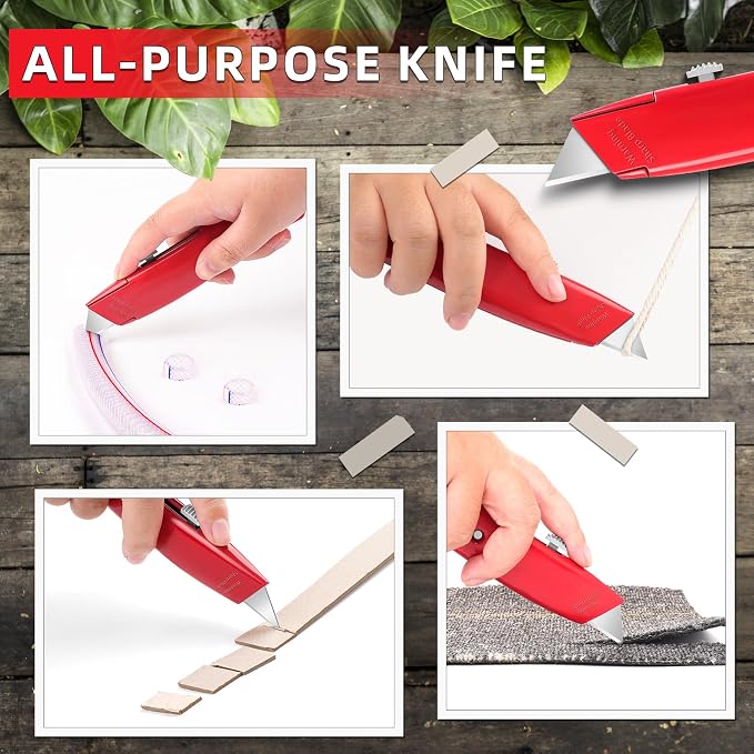 DIYSELF 30 Pack Utility Knives, Heavy Duty Retractable Box Cutters | Box Cutter Knife for Cardboard, Boxes, Rope and Packaging; Utility Knives for Home, Office and Garage, PVC Pipe Cutter