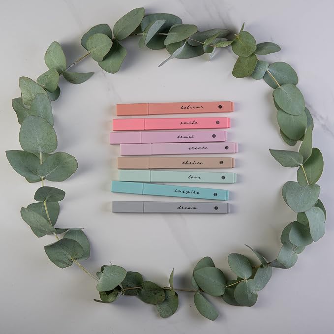 DIVERSEBEE Bible Highlighters with Soft Chisel Tip, No Bleed (Boho) | 8 Pack Assorted Colors Pens, Quick Dry, Cute Aesthetic Markers, Bible Study Journaling Supplies and Accessories