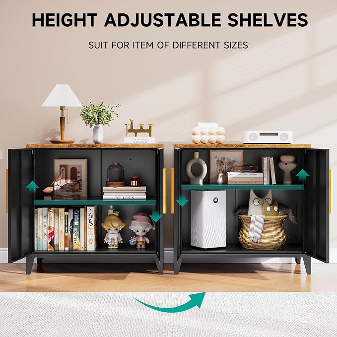 Black Storage Cabinet with Doors and Shelves,30 inch Pantry Cabinet Sideboard with Leg,Small Accent Cabinets with Storage,Side Floor Cabinets for Home,Kitchen,Coffee Bar,Dining/Living Room