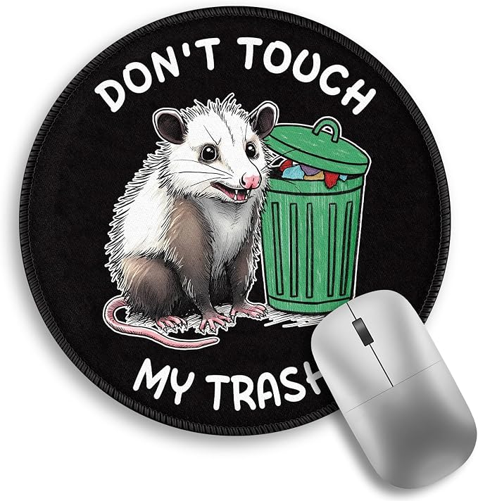 Funny Work Mouse Pad, Small Round Mousepad for Desk, Laptop | Mini Travel Wireless Mice Pad for Computer, Office Accessories, Coworker Gifts, 8.6 x 8.6 inch